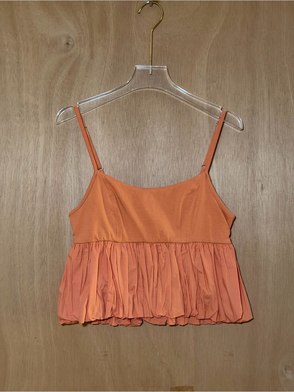 Anthropologie Orange Peplum Spaghetti-Strap Cami